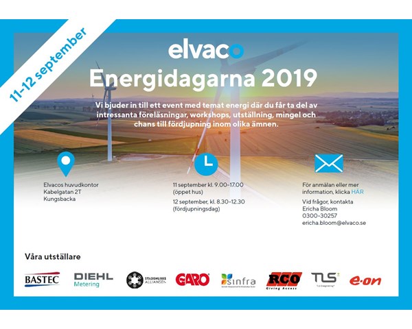 Elvaco's Energy days, September 11-12